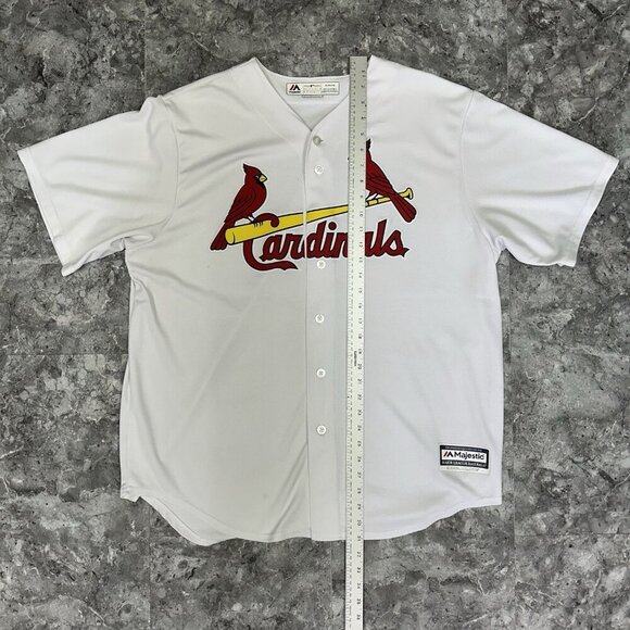 St. Louis Cardinals Majestic Cool Base Jersey Men's Size XL White Red - Picture 6 of 6